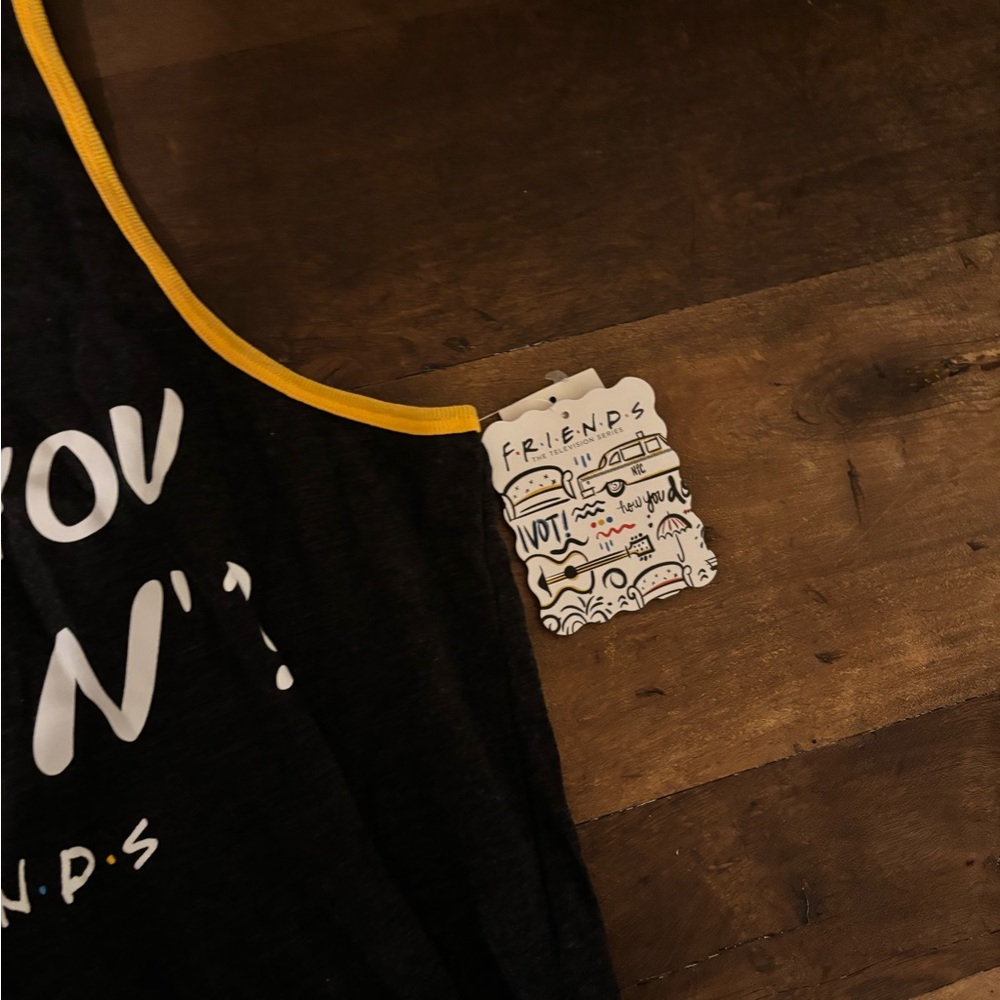 FRIENDS Black Tank Top with Yellow Accents - Picture 3 of 3